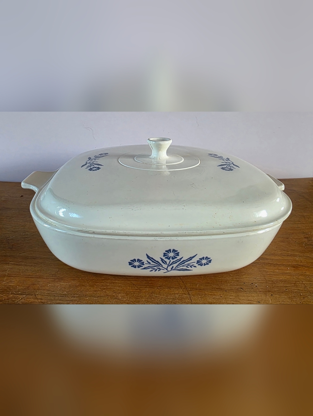 Rare Vintage Corningware White Pyroceram Cornflower B-8
